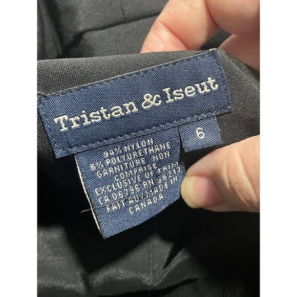 VTG Tristan & Iseut Jacket Womens Size 6 Fully Lined Button Made in Canada Black - Picture 2 of 13